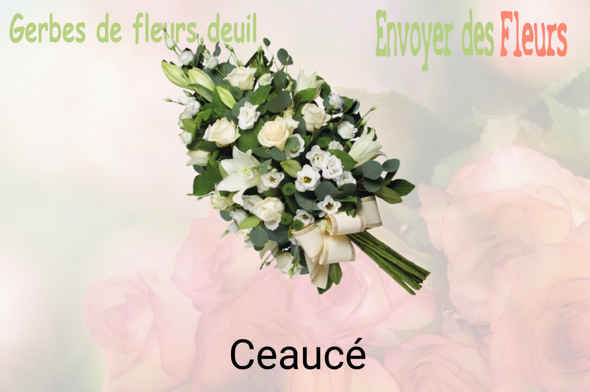 Gerbe de fleurs de deuil livrée à Ceaucé